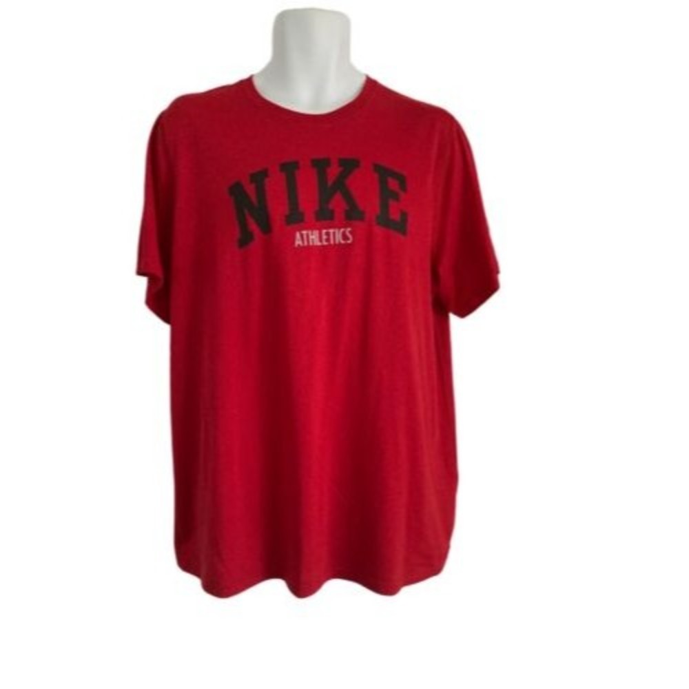 Nike Athletics Dri Fit T Shirt Mens Size Large Red Crew Neck Short Sleeves Logo